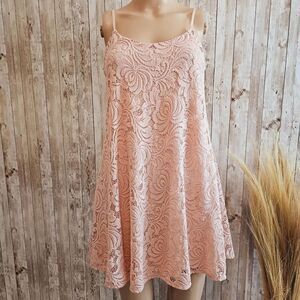 Emerald Sundae Pink Lace Spaghetti Strap Mini Dress Size S